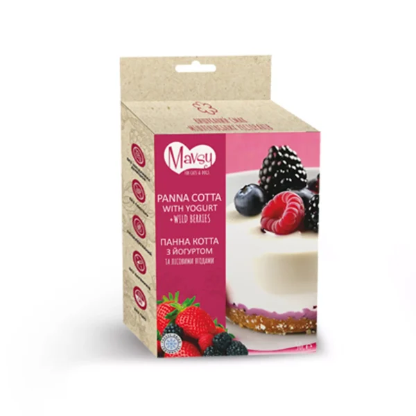 Mavsy - FD Cheese cake?cranberry, blueberry) + lamb milk powder, 50g/Mavsy, Панакота з йогуртом та лісовими ягодами, 50г. Mavsy - FD Cheese cake?cranberry, blueberry) + lamb milk powder, 50g/Mavsy, Панакота з йогуртом та лісовими ягодами, 50г.