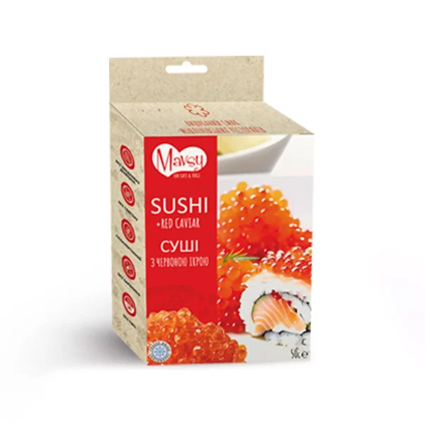 Mavsy - FD Salmon rolls +roe, 50g/Mavsy, Суші з червоною ікрою, 50г. Mavsy - FD Salmon rolls +roe, 50g/Mavsy, Суші з червоною ікрою, 50г.