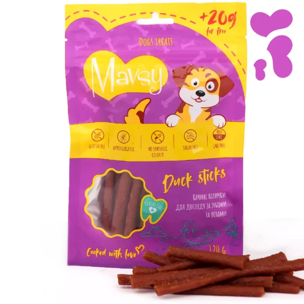Mavsy-Duck sticks, 120 g / Качині палички для догляду за зубами та яснами для собак, 120 г Mavsy-Duck sticks, 120 g / Качині палички для догляду за зубами та яснами для собак, 120 г