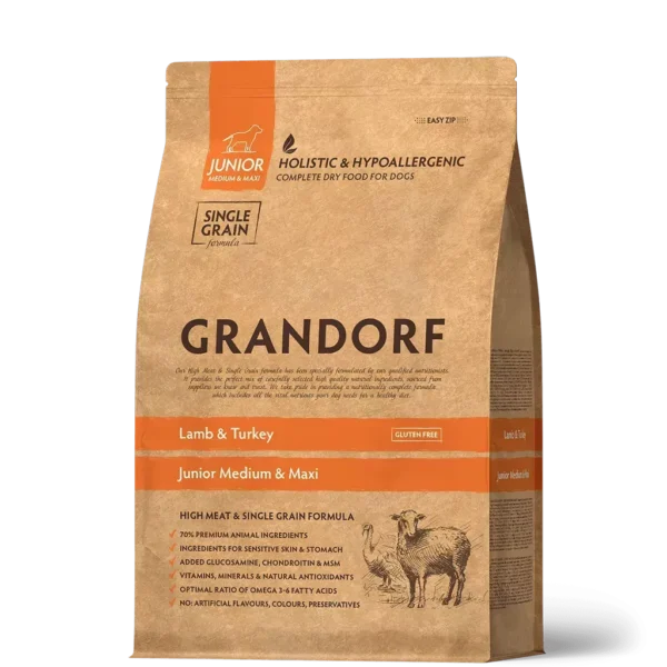GD DOG LAMB&TURKEY JUNIOR 1 KG/Грандорф сухий корм з ягням та індичкою для середніх та великих порід віком від 4 місяців 1 кг GD DOG LAMB&TURKEY JUNIOR 1 KG/Грандорф сухий корм з ягням та індичкою для середніх та великих порід віком від 4 місяців 1 кг