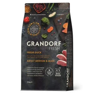 GD FRESH ADULT DOG MEDIUM & MAXI DUCK & SWEET POTATO 10 KG/ Грандорф фреш качка та батат для дорослих собак середніх та великих порід, 10 кг GD FRESH ADULT DOG MEDIUM & MAXI DUCK & SWEET POTATO 10 KG/ Грандорф фреш качка та батат для дорослих собак середніх та великих порід, 10 кг