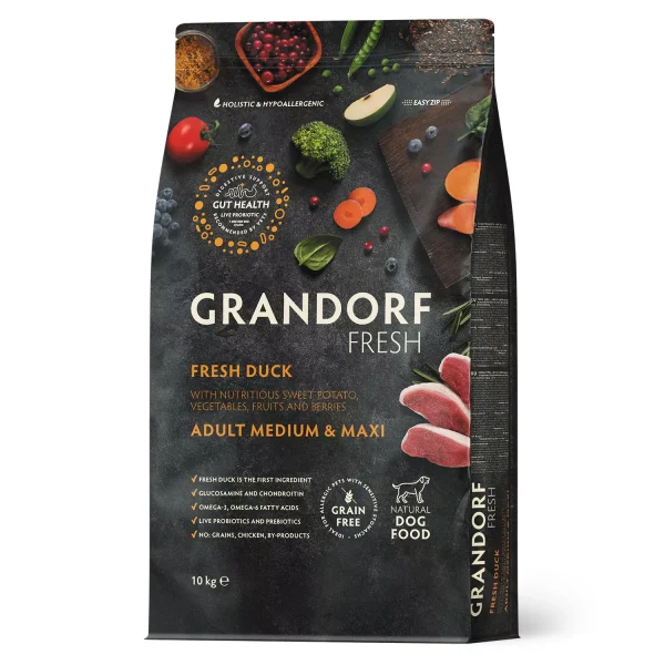 GD FRESH ADULT DOG MEDIUM & MAXI DUCK & SWEET POTATO 10 KG/ Грандорф фреш качка та батат для дорослих собак середніх та великих порід, 10 кг GD FRESH ADULT DOG MEDIUM & MAXI DUCK & SWEET POTATO 10 KG/ Грандорф фреш качка та батат для дорослих собак середніх та великих порід, 10 кг