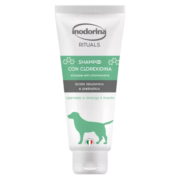 Inodorina Rituals Shampoo With Chlorhexidine — Шампунь для собак всіх порід з хлоргексидином, 250 мл Inodorina Rituals Shampoo With Chlorhexidine — Шампунь для собак всіх порід з хлоргексидином, 250 мл