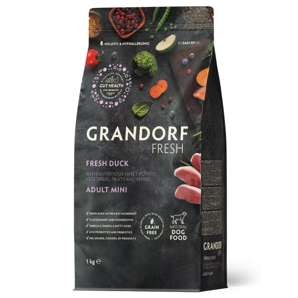 GD FRESH ADULT DOG MINI DUCK & SWEET POTATO 1 KG/ Грандорф фреш качка та батат для дорослих собак малих порід 1 кг GD FRESH ADULT DOG MINI DUCK & SWEET POTATO 1 KG/ Грандорф фреш качка та батат для дорослих собак малих порід 1 кг