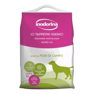 Inodorina Training Pads Wild Flower with sticker — Гігієнічні поглинаючі пелюшки для собак, ароматизовані, 10 шт, 60х90 см Inodorina Training Pads Wild Flower with sticker — Гігієнічні поглинаючі пелюшки для собак, ароматизовані, 10 шт, 60х90 см