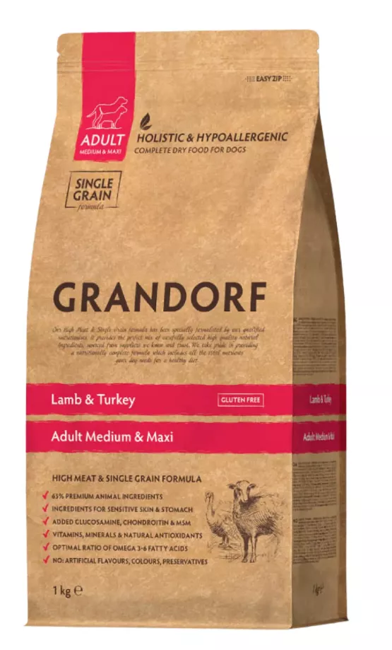 GD Dog Medium & Maxi Lamb & Turkey 1 кг/ Грандорф ягня та індичка для середніх та крупних порід 1 кг