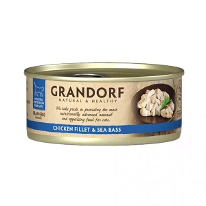 GD-Cat — Chicken Breast & Seabass — 70g/ Grandorf вологий корм для котів,куряча грудка з сибасом, 70 г