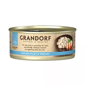 GD-Cat — Chicken Breast & Shrimps — 70g/ Grandorf вологий корм для котів,куряче філе з криветками 70г