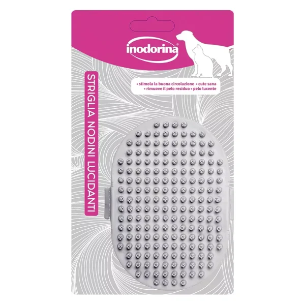 Inodorina Striglia Nodini Lucidant — Щітка-рукавичка гумова для вичісування короткошерстих собак та котів Inodorina Striglia Nodini Lucidant — Щітка-рукавичка гумова для вичісування короткошерстих собак та котів