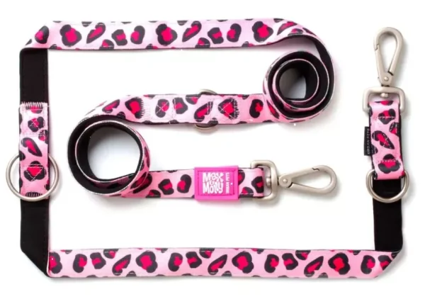 Повідець багатофункціональний Multi-Function Leash — Leopard Pink/S