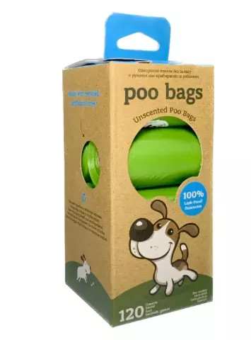 Poo Bags одноразові пакети для прибирання за тваринами без запаху в рулонах, 120 шт (8 рулонів по 15 пакетів) Poo Bags одноразові пакети для прибирання за тваринами без запаху в рулонах, 120 шт (8 рулонів по 15 пакетів)