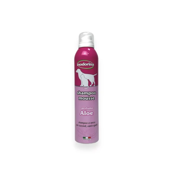 Inodorina Shampoo Mousse Aloe — Шампунь — мусс для собак та котів з ароматом алое, 300 мл Inodorina Shampoo Mousse Aloe — Шампунь — мусс для собак та котів з ароматом алое, 300 мл