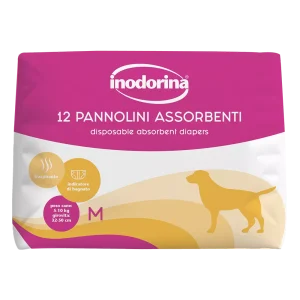Inodorina Pannolini Assorbenti — Підгузки для собак з індикатором вологості, 12 шт., розмір M Inodorina Pannolini Assorbenti — Підгузки для собак з індикатором вологості, 12 шт., розмір M