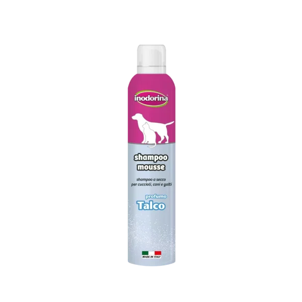 Inodorina Shampoo Mousse Talco — Шампунь-мус для собак та котів з ароматом тальком, 300 мл Inodorina Shampoo Mousse Talco — Шампунь-мус для собак та котів з ароматом тальком, 300 мл