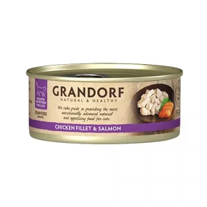 GD-Cat — Chicken Breast & Salmon — 70g/ Grandorf вологий корм для котів,куряча грудка з лососем, 70 г
