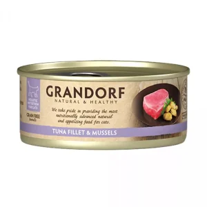 GD-Cat — Tuna Fillet & Mussels — 70g /Grandorf вологий корм для котів, філе тунця з мідіями 70г
