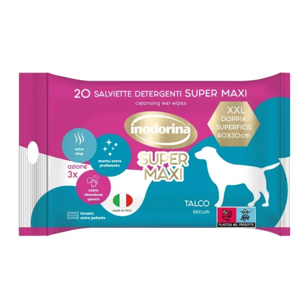 Inodorina Salv Super Maxi Talco 20 pz/ Інодорина серветки Супер Максі з тальком, 20 шт Inodorina Salv Super Maxi Talco 20 pz/ Інодорина серветки Супер Максі з тальком, 20 шт