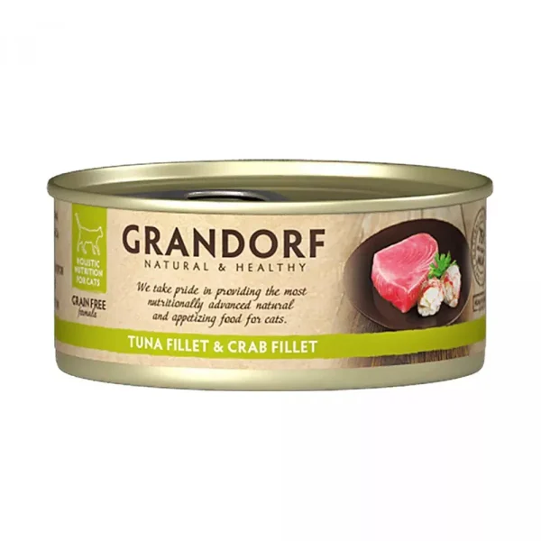 GD-Cat — Tuna Fillet & Crab Fillet — 70g / Grandorf вологий корм для котів,філе тунця з м’ясом краба 70г