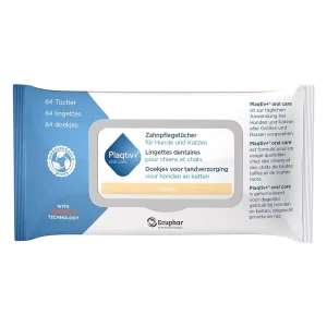Серветки для догляду за зубами котів та собак Plaqtiv+ Wipes Серветки для догляду за зубами котів та собак Plaqtiv+ Wipes