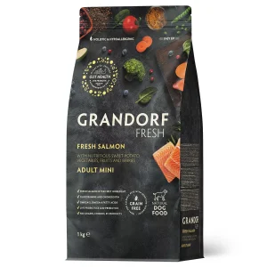 GD FRESH ADULT DOG MINI SALMON & SWEET POTATO 1 KG/ Грандорф фреш лосось та батат для дорослих собак малих порід 1 кг GD FRESH ADULT DOG MINI SALMON & SWEET POTATO 1 KG/ Грандорф фреш лосось та батат для дорослих собак малих порід 1 кг