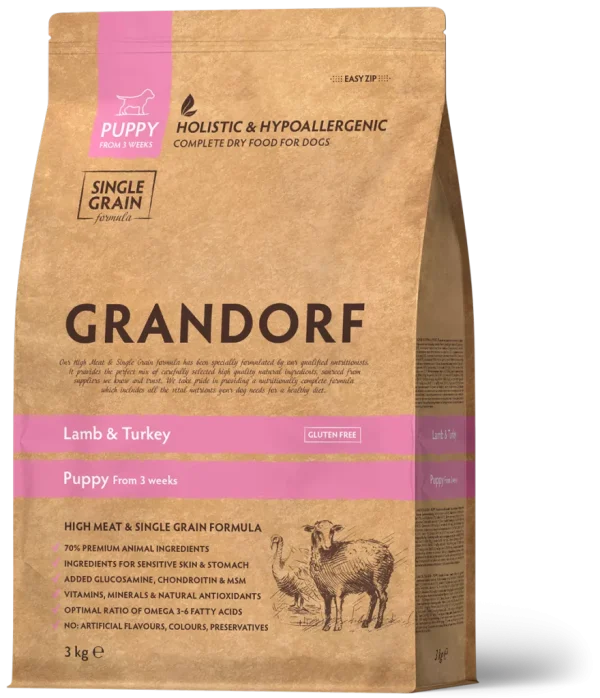 GD Dog Puppy Lamb & Turkey 10 кг/ Грандорф ягня та індичка для цуценят від 3 тижнів 10 кг