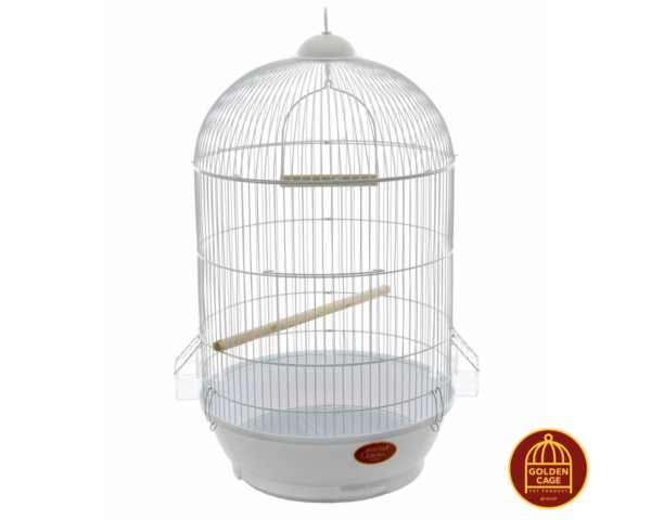 Клітка для малих та середніх птахів, кругла GOLDEN CAGE, 330 (DIVA) емаль біла